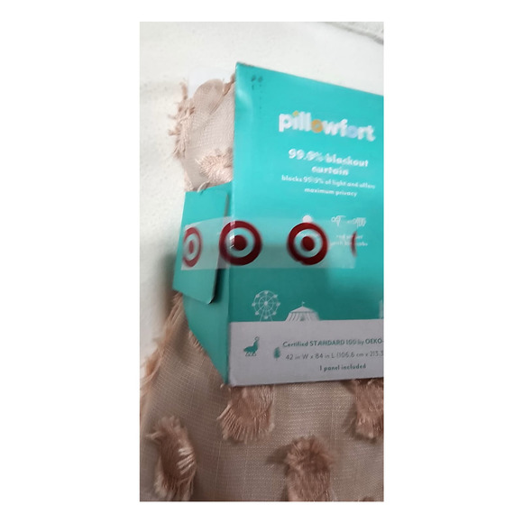 pillowfort blackout curtains 42 in x 84 in pink clipped dot 1 panel - Picture 4 of 6